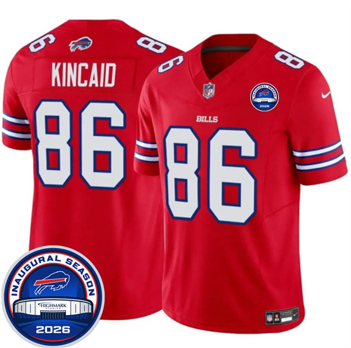 Men's Buffalo Bills #86 Dalton Kincaid Red F.U.S.E. 2026 Inaugural Season at Highmark Stadium Stitched Football Jersey
